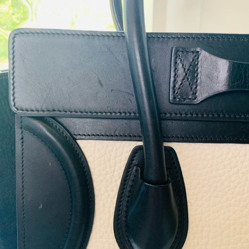 Rare Celine Micro Luggage Bag. Classic black & white leather with COA - Picture 7 of 15